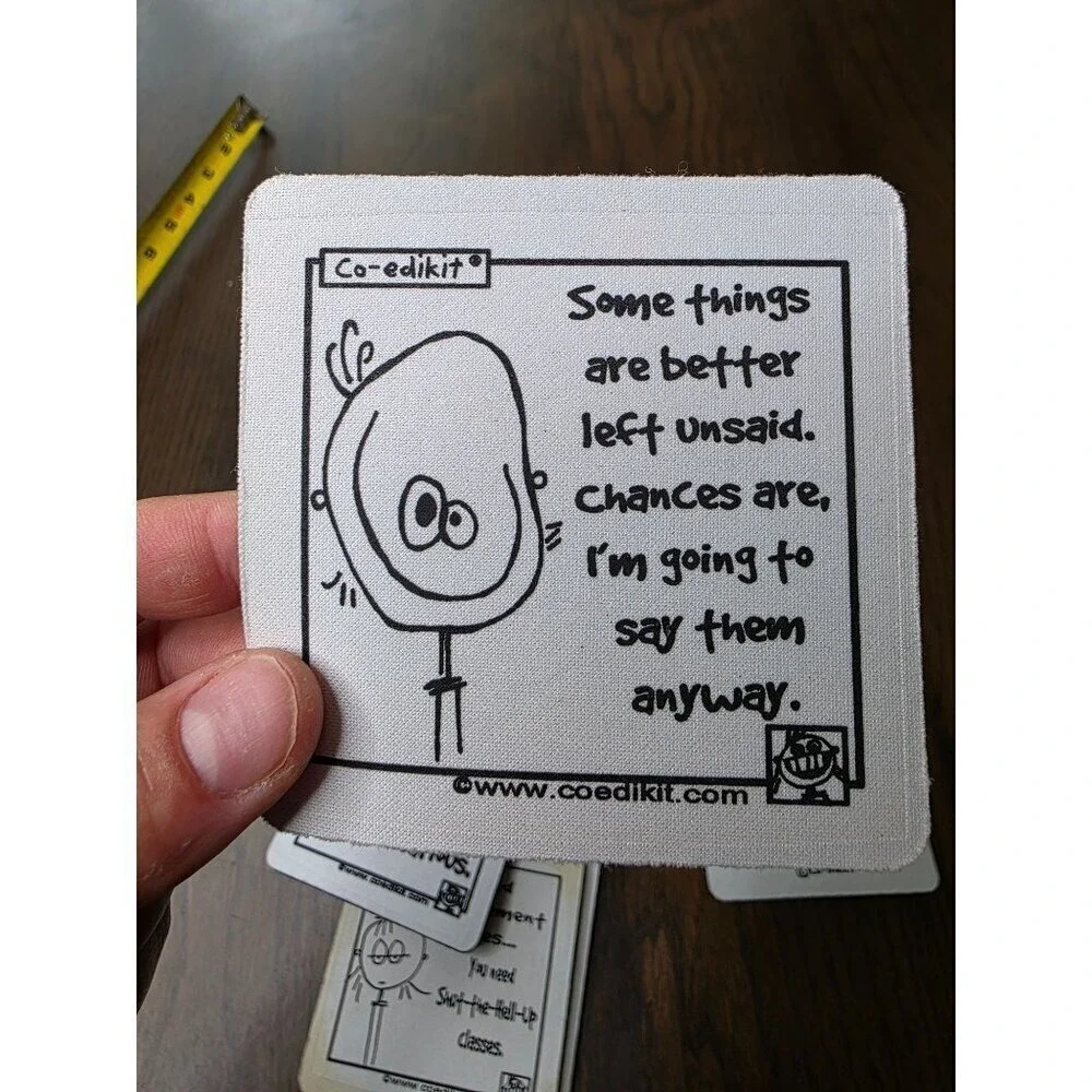 Set‎ Of 6 Funny Coasters With Humorous Quotes